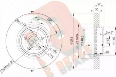 R BRAKE 78rbd20035 -  Тормозной диск